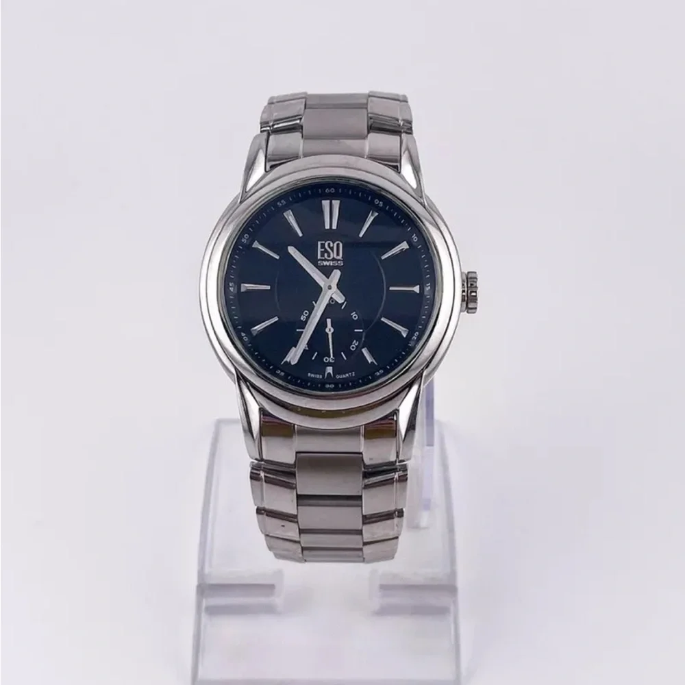 ESQ Movado Excel Black / Stainless Steel ES.01.1.14.5540 #113 new battery